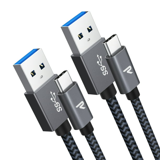 Compatible Samsung Galaxy S10/S9/S8/Note 9 Android USB to USB-C Fast Charger Cable RAMPOW USB-C Cable Durable Nylon Braided Sony and More Silver 2-Pack, 6.5ft LG V20/G5/G6 Compatible Samsung Galaxy S10/S9/S8/Note 9 Android USB to USB-C Fast Charger Cable RAMPOW USB-C Cable Durable Nylon Braided Sony and More Silver 2-Pack, 6.5ft LG V20/G5/G6